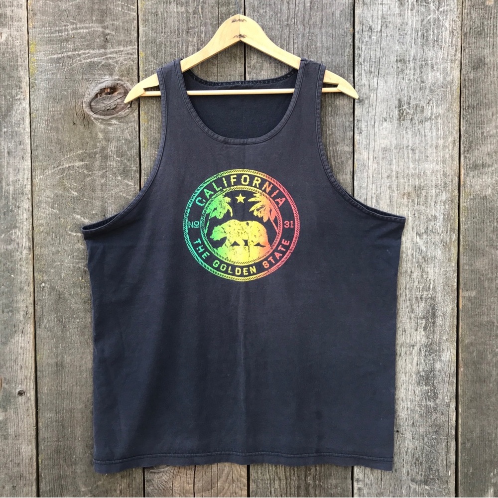 Vintage 90s California Golden State Beach Muscle Tank Roomy M-L